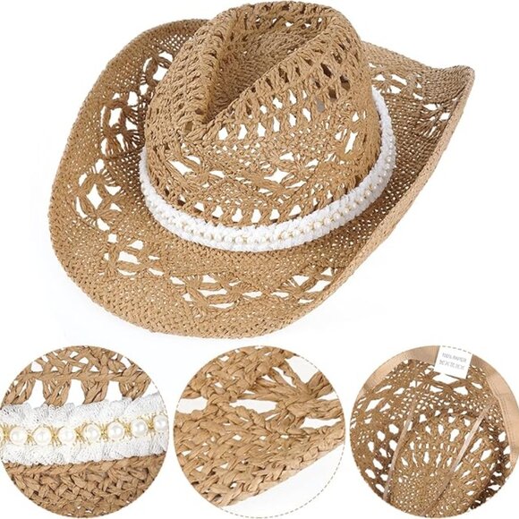 Western straw cowboy hat - Picture 5 of 6